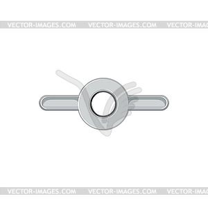 Metal mounting plate with hole for screw - vector clipart