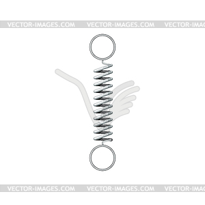 Coil spring tension object with round hole isolate - vector clipart / vector image