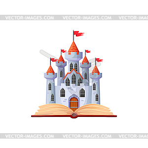 Cartoon princess castle, palace of fairy book - vector clipart