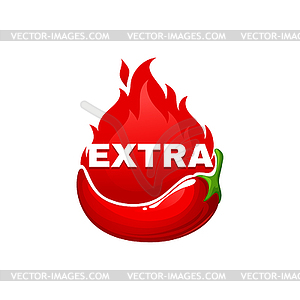 Red extraordinary spicy level of jalapeno, tabasco - vector clipart