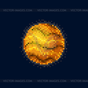 Solar system planet pixel space sphere alien world - vector clipart