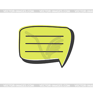 Speech bubble abstract memo dialog message doodle - vector clipart