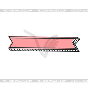 Vintage ribbon, retro banner flag with spare place - vector image