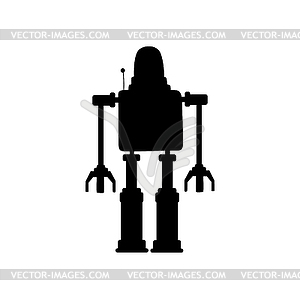 AI robot helper assistant with grab hands claws - vector image