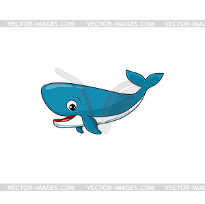 Marine fish cachalot sperm whale cartoon character - vector image