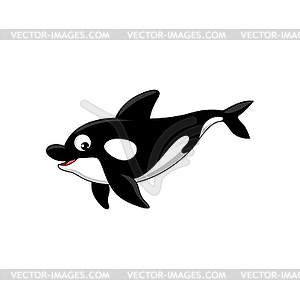 Sperm whale cachalot marine fish cartoon character - vector clipart