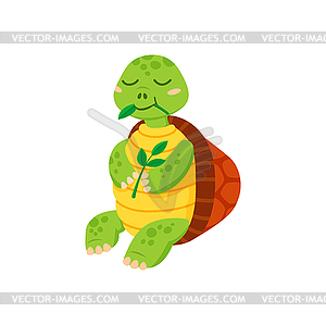 Sea turtle isolate marine animal cartoon character - vector image