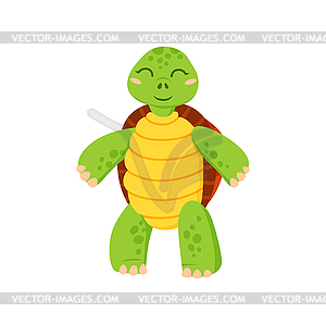 Sleeping turtle cartoon animal reptile tortoise - vector clipart