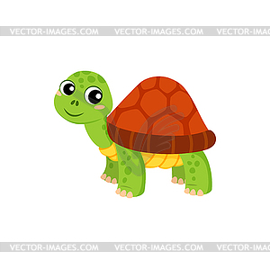 Sea turtle isolate marine animal cartoon character - vector clip art