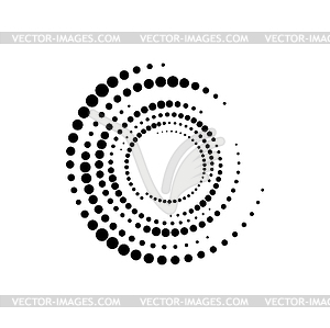 Monochrome panel, circular border half tone frame - vector clipart