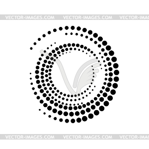 Circular border half tone frame, monochrome panel - vector EPS clipart