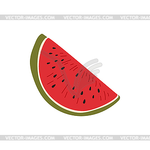 Slice of watermelon healthy organic food dessert - vector image