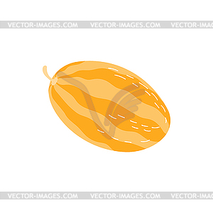 Sweet melon flat cartoon cantaloupe food - vector clipart