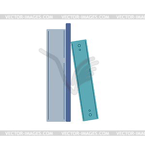 Стопка книг и папок, плоские учебники мультяшныйов - векторное изображение EPS