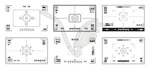 Photo or video camera viewfinder, settings display - vector clipart