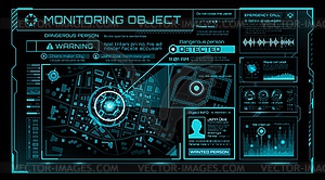 HUD security monitoring system technology, screen - vector image