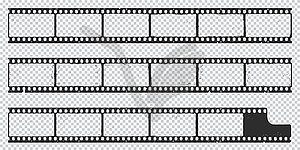 Film strip, long grunge filmstrip, old movie reel - royalty-free vector image