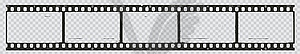 Old grunge movie film long strip, filmstrip roll - vector clipart