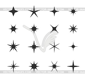 Sparkle, star burst, twinkle icons, light effects - vector clipart