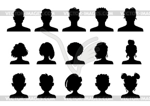 Avatar profile silhouettes, people head portraits - vector clip art