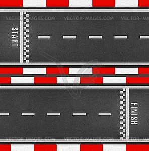 Motorsport racing track start and finish line - vector image