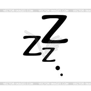 ЗЗЗ каракули перед сном. Значок храпа ZZZ - векторный клипарт / векторное изображение