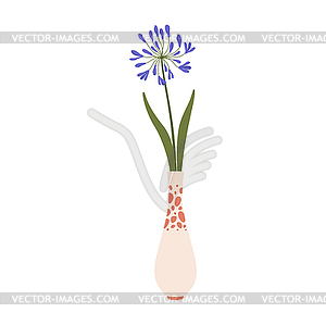 Scandinavian vase with flower, floral decoration - vector clipart