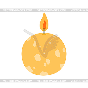 Cartoon burning aroma candle of ball sphere shape - vector clipart