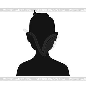 Avatar of man male person black silhouette profile - vector clip art