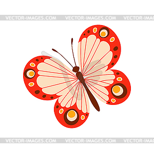 Cartoon monarch butterfly spring or summer animal - vector image