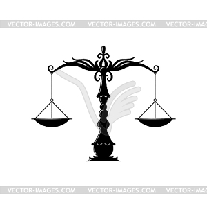 Balancing scales law and justice symbol - vector clip art