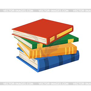 Stack of school books, textbooks. Bestsellers heap - vector clipart