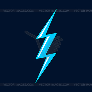 Magical power or storm weather lightning strike - vector clipart / vector image