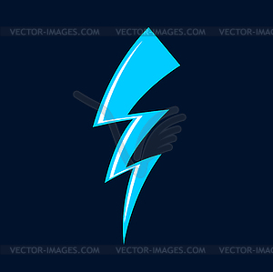 Speed or shock sign, thunderbolt lightning flash - vector image