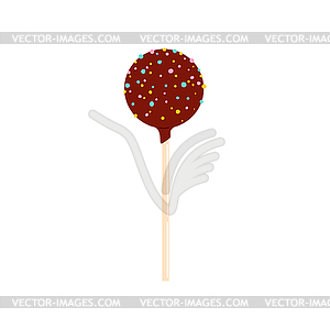 Cake pop and chocolate lollipop candy on stick - color vector clipart