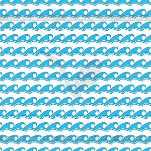 Sea or ocean surf wave seamless pattern background - vector image