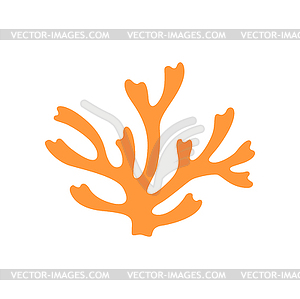 Galaxy coral, yellow seaweed aquarium plant - vector image