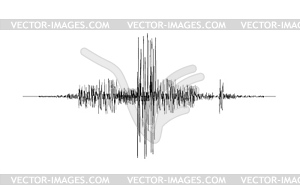 Волна сейсмографа землетрясения, сейсмическая звуковая запись - изображение в векторе