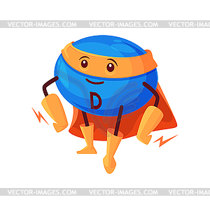 Cartoon vitamin D superhero, comics ergocalciferol - vector EPS clipart