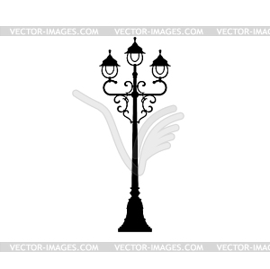 Street light pillar lamppost streetlight lantern - vector image