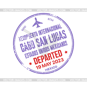 Departed international airport Cabo San Lucas sign - vector clipart