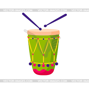 African or Brazilian drum skin-cover goblet jembe - vector image