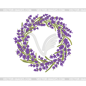 Lavender flowers wreath floral decorative frame - vector clipart