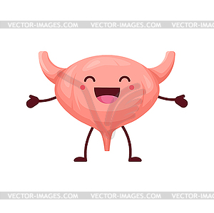 Cartoon bladder healthy human body organ character - vector image