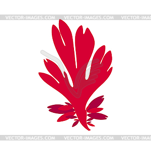 Pink soft coral gorgonian seaweed icon - vector clipart