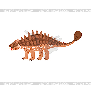 Ankylosaurus with club tail cartoon dino - vector image