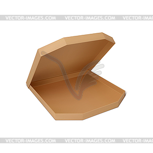 Realistic pizza box, cardboard package - royalty-free vector clipart