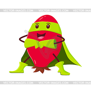 Cartoon rosehip superhero character, rose hip - vector clipart / vector image