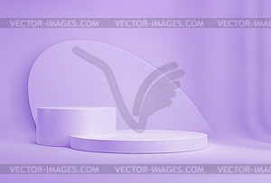 Purple podium background, product display platform - vector clipart