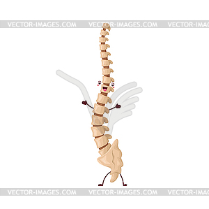 Cartoon spine character, healthy human vertebra - royalty-free vector image